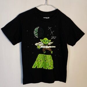 Star Wars Black and Green Kids Short Sleeve Tee Size M